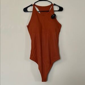 Klassy Network Orange Bodysuit High Neck